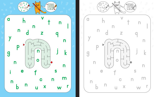 迷宫字母n图片下载