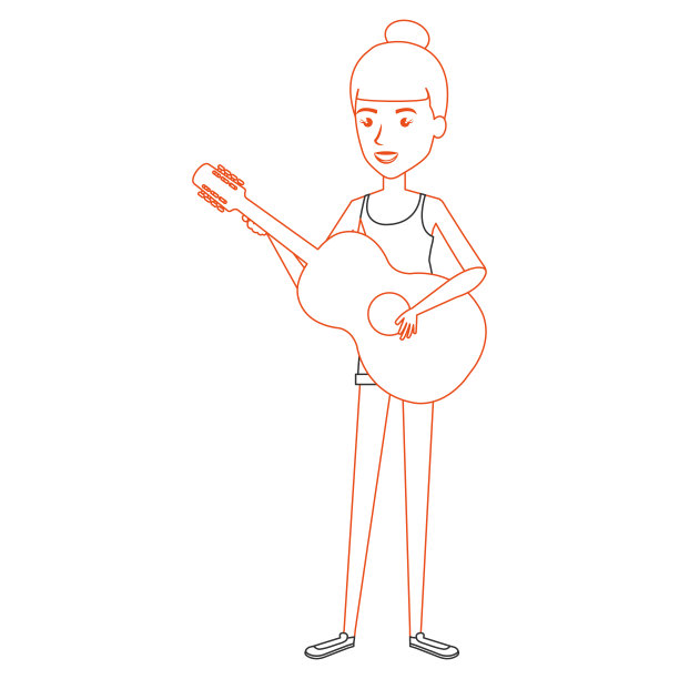 弹吉他的女人图片下载