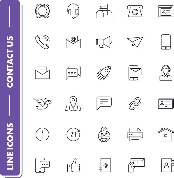 行图标集。联系我们素材图片