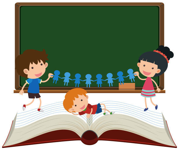 边框模板与孩子和书图片下载