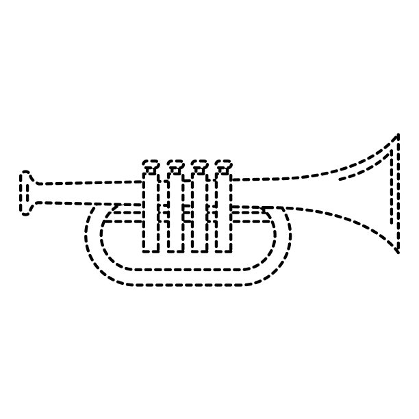 小号乐器孤立图标图片下载