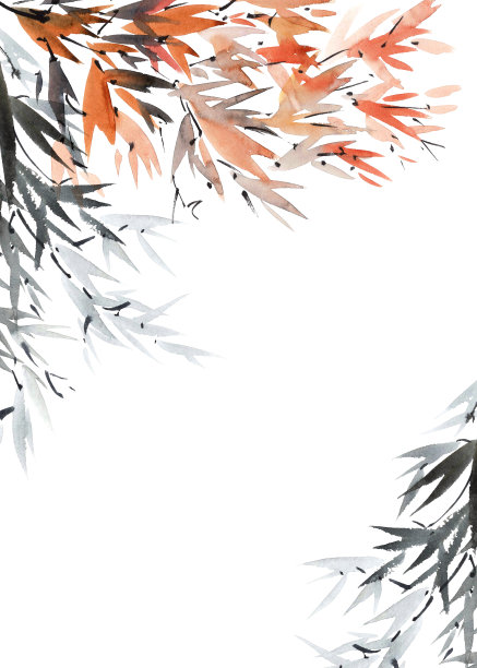 明信片背景与树叶素材图片