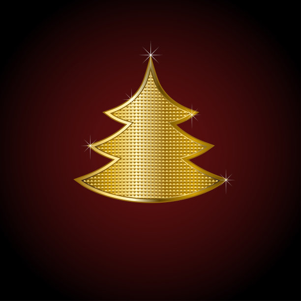 金色的圣诞树图片下载