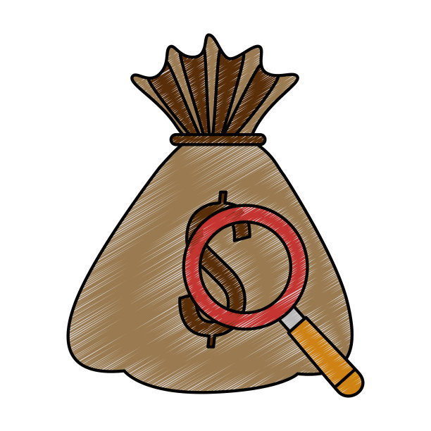 带放大镜的钱袋图片下载