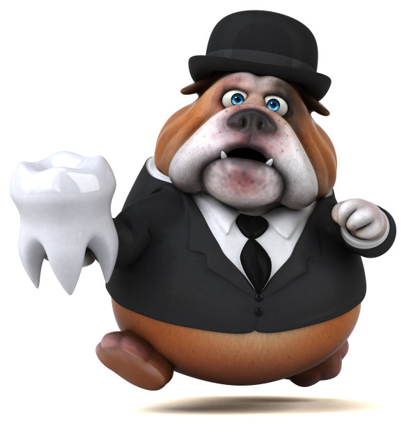 有趣的斗牛犬- 3D插图图片下载