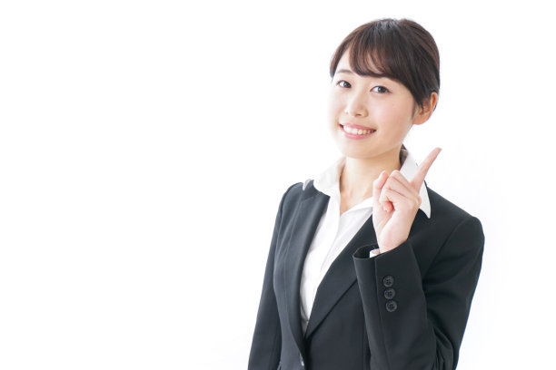 女商人指着什么东西图片下载