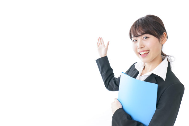 女商人指着什么东西图片下载