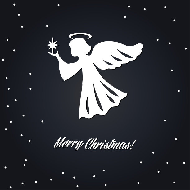 天使圣诞贺卡素材图片