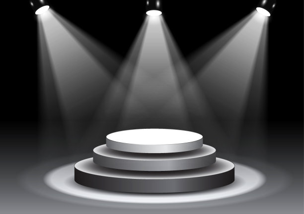3D渲染的3D插图，聚光灯下的空白舞台图片下载
