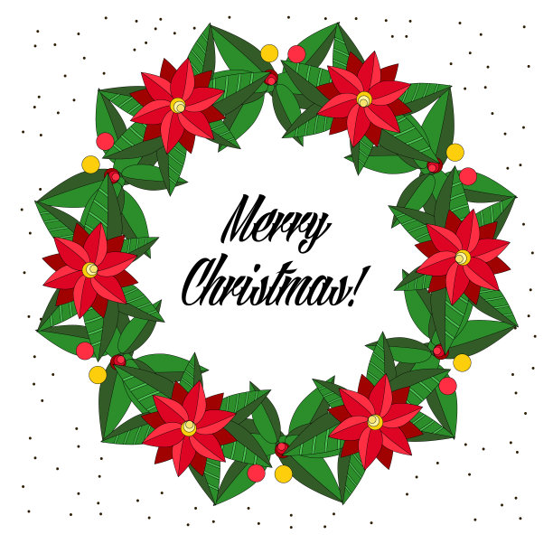 带花环的圣诞卡图片下载