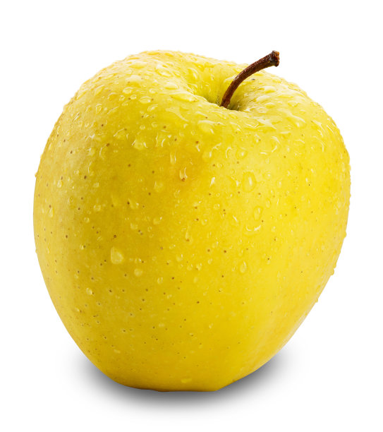 苹果与水滴和叶子分离图片下载