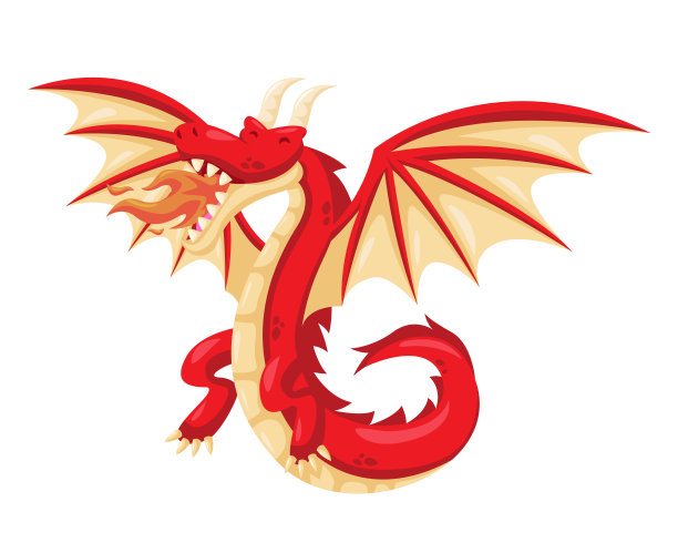 可爱的快乐飞龙插图图片下载