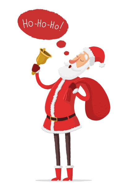 圣诞老人。喂!喂!喂!矢量插图。图片下载