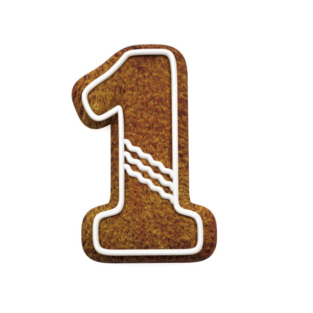 姜饼字体。圣诞饼干字母概念。1号图片下载