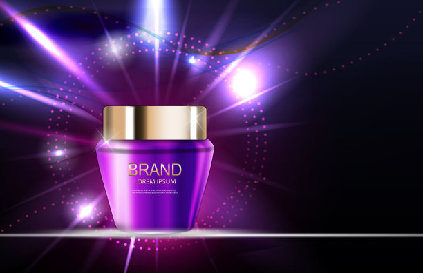 为广告或杂志背景设计化妆品产品模板。三维逼真的矢量插图图片下载