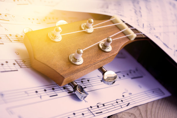吉他靠近音频音符图片下载