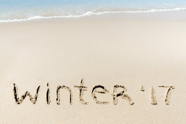 2017年冬季标志近海海洋热带海滩沙图片下载