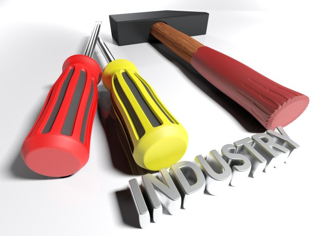 锤子和螺丝刀工业- 3D渲染图片下载