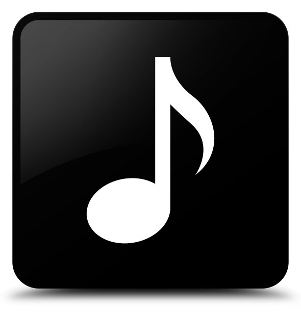 音乐图标黑色方形按钮图片下载