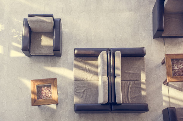 鸟瞰图错位的家具图片下载