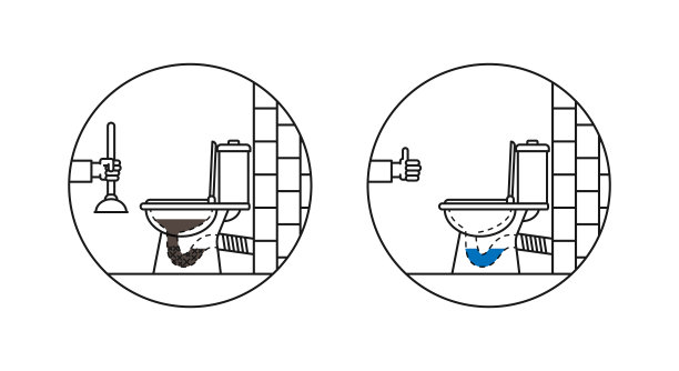 堵塞的马桶矢量插图图片下载
