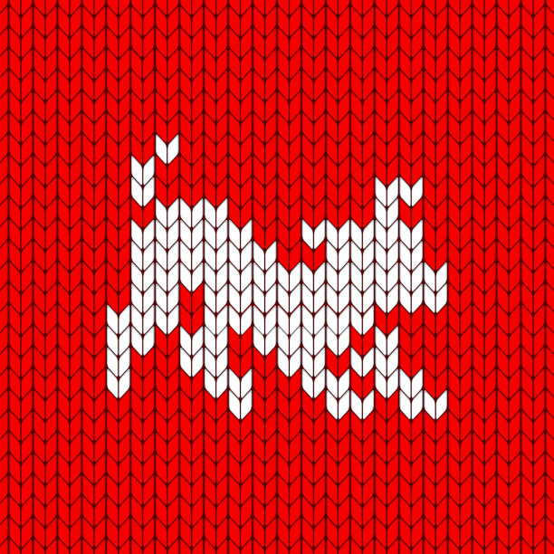 狗的针织剪影素材图片