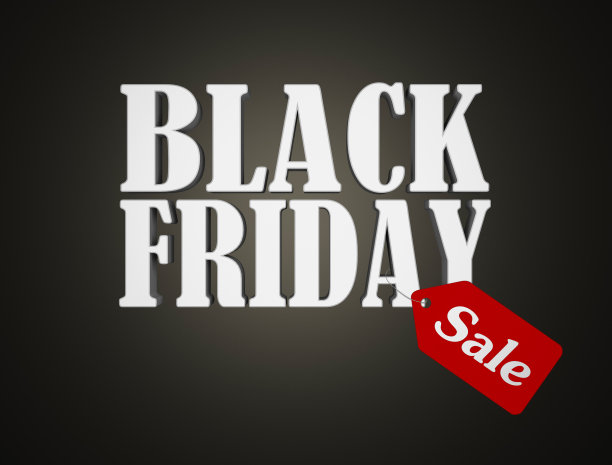 黑色星期五的文字和红色的促销标签图片下载