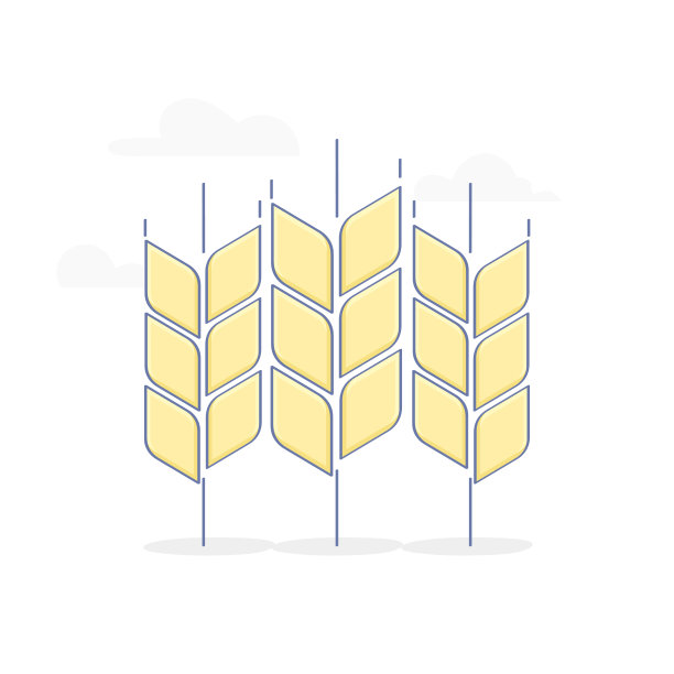 麦穗轮廓图标，象征有机食品、面包、丰收素材图片