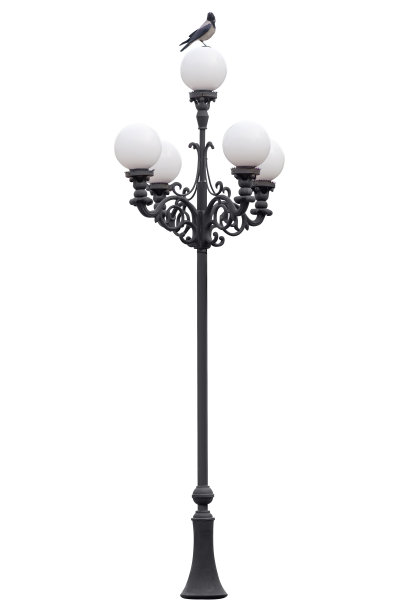 白色背景上的路灯图片下载