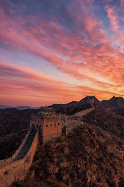 中国北京日出金山岭长城素材图片