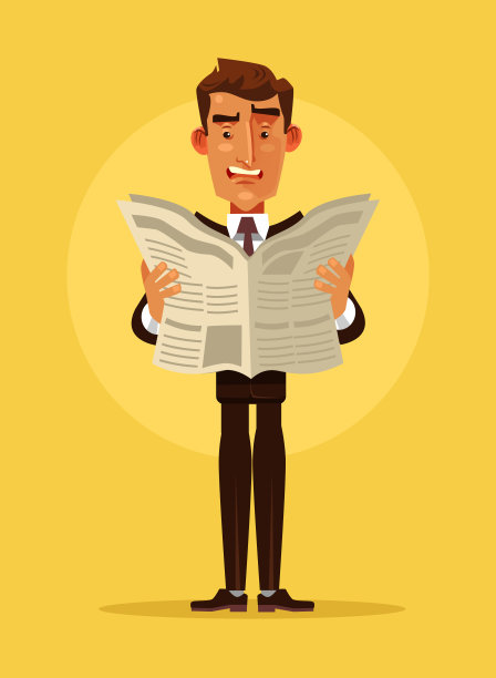 惊讶的上班族读着报纸图片下载