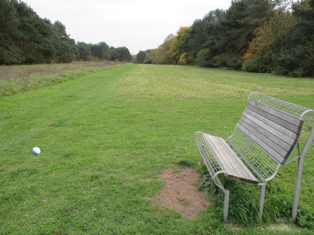 高尔夫球场高尔夫球座上的球素材图片