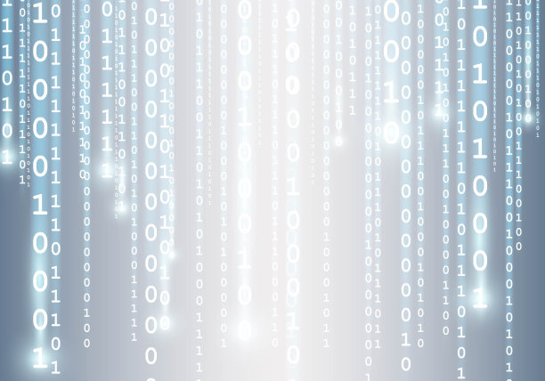 矩阵风格的二进制背景与下降数素材图片