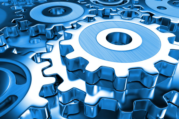 蓝色的齿轮图片下载