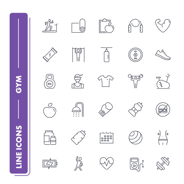 行图标集。健身房图片下载