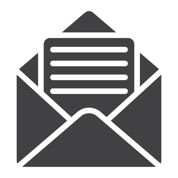 开启邮件字形图标，网页和移动设备，开启信件符号矢量图形，白色背景上的实体图案，eps 10。图片下载