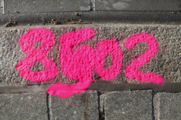 红白相间的铺路石图片下载