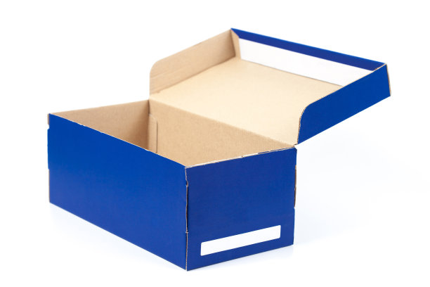 白色背景上的蓝色盒子礼物图片下载