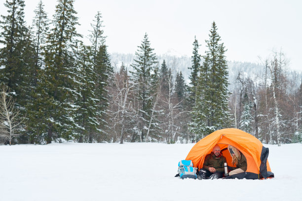 冬季森林露营图片下载