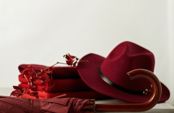 流行趋势秋冬。不同深浅的红色和深红色衣服(毛衣)图片下载