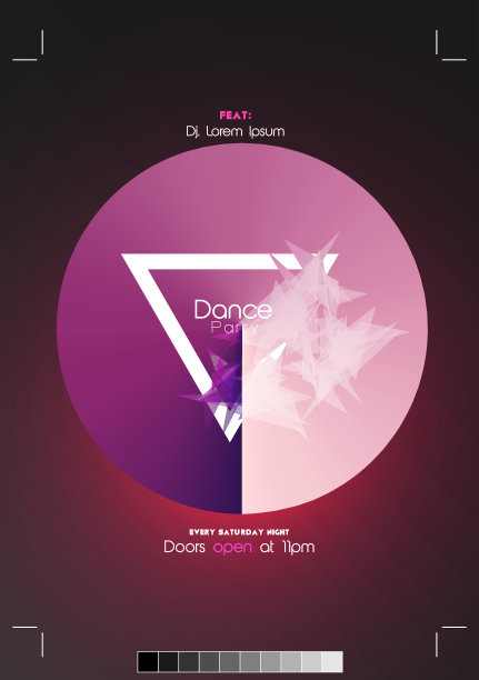 抽象派对海报模板-矢量插图图片下载