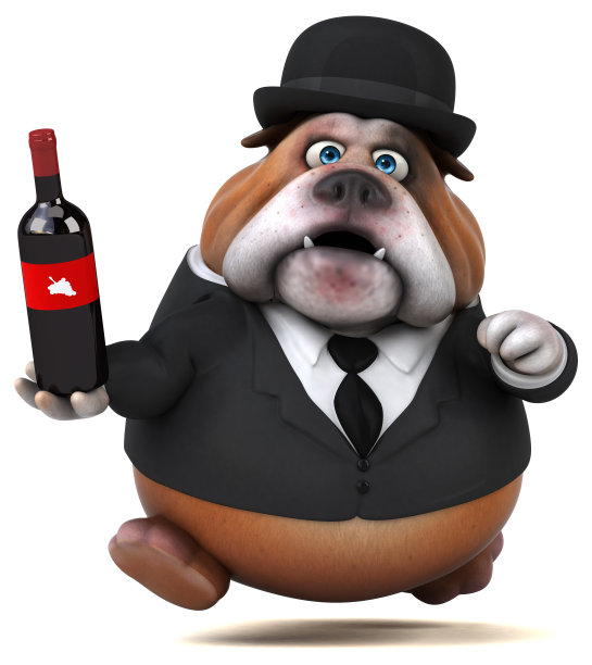 有趣的斗牛犬- 3D插图图片下载