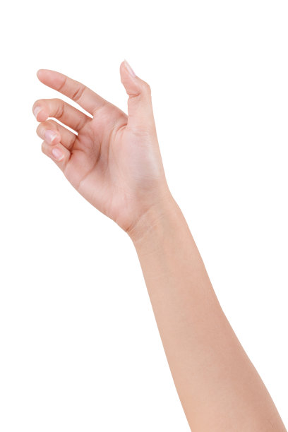 美丽的女人手牵孤立在白色的背景图片下载