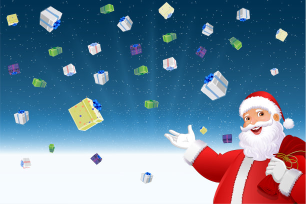 圣诞老人问候，圣诞快乐，新年快乐图片下载