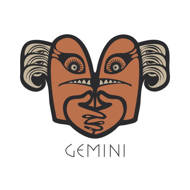 双子星座图解:黄道十二宫图片下载