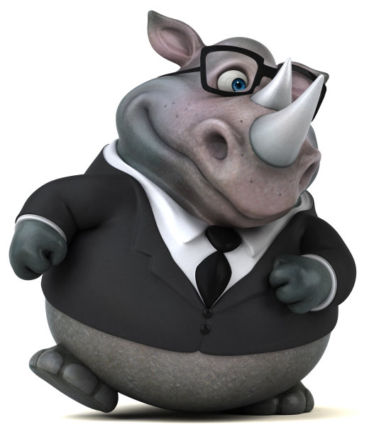 有趣的犀牛- 3D插图图片下载