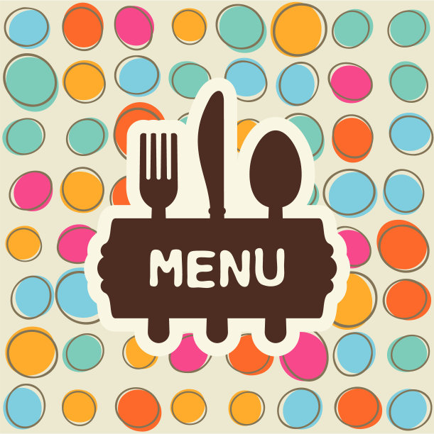 叉子，勺子和刀，标签为文本。平面设计图片下载