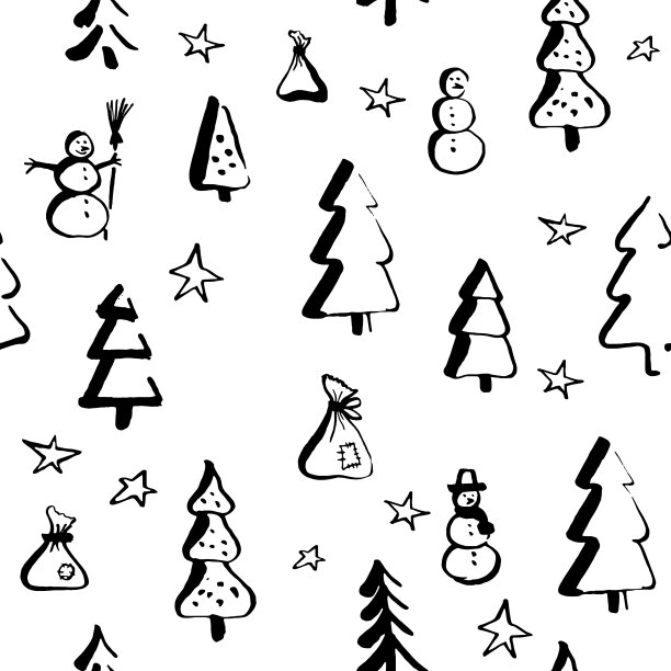 北欧无缝圣诞图案素材图片