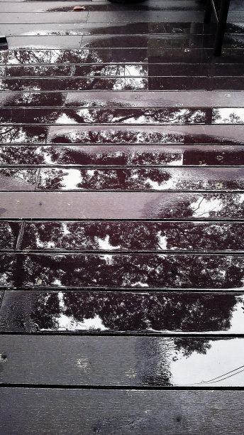 用水在木地板上反射图片下载