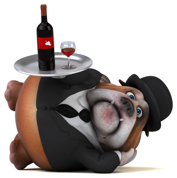 有趣的斗牛犬- 3D插图图片下载